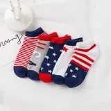 Toddler Kids 5PCS Cartoon Stripe Star Printed Mesh Breathable Boat Socks