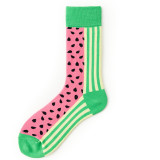 Women Adult Socks Funny Cartoon Avocado Zebra Stripes Apple Colorful Casual Socks