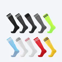 Men Adult Socks Pure Color Knee High Towel Bottom Football Training Sport Socks