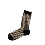 Women Adult Socks Diamond Grid Wave Pattern Casual Socks