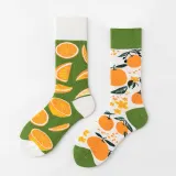 Women Adult Socks Contrast Color Cute Cartoon Personality Casual AB Socks