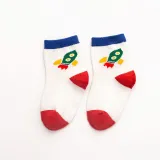 Baby Toddler 5PCS Pure Color Breathable Cartoon Printed Cotton Socks