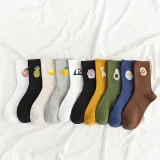 Women Adult Fruit Pile Socks Candy Color Cartoon Casual Socks