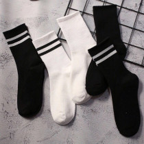 Men Adult Socks 5PCS Pure Color Athletic Cotton Socks