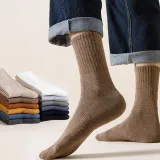 Men Adult Socks Breathable Pure Color Warm Pure Cotton Sport Socks