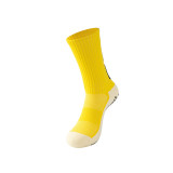 Men Adult Socks Pure Color Towel Bottom Antiskid Glue Dispensing Football Training Sport Socks