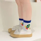 Baby Toddler 5PCS Pure Color Breathable Cartoon Printed Cotton Socks