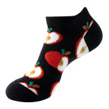 Women Adult Socks 5 Pair of Avocado Apple Cherry Soft Warm Boat Socks