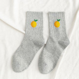 Women Adult Fruit Pile Socks Candy Color Cartoon Casual Socks