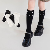 Toddler Girls Pure Color Pearl Cotton Stockings