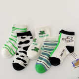 Baby Toddler 5PCS Cartoon Mesh Breathable Printed Casual Socks