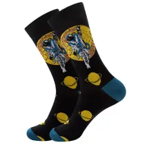 Women Adult Socks Space Astronaut Casual Mid Tube Socks