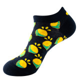 Women Adult Socks 4 Pair of Banana Lemon Soft Warm Boat Socks