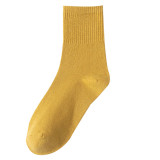 Women Adult Socks Pure Color Casual Cotton Tube Socks
