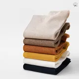 Men Adult Socks Breathable Pure Color Warm Cotton Boat Socks