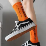 Men Adult Socks Pure Color Printed STURRUPN Sport Cotton Socks
