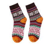 Women Adult Socks 5 Pair of Multicolor Snowflake Printed Warm Casual Socks