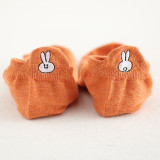 Women Adult Socks Cartoon Embroidery Rabbit Carrot Soft Warm Boat Socks