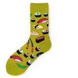 Women Adult Socks Funny Cartoon Avocado Zebra Stripes Apple Colorful Casual Socks