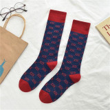 Women Adult Socks New Double D Letter Printed Soft Warm Knee High Casual Socks