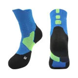 Men Adult Athletic Socks Color Matching Non-slip Towel Bottom Breathable Basketball Stockings