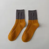 Men Adult Socks Color Matching Breathable Warm Cotton Casual Socks