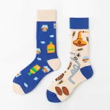 Women Adult Socks Contrast Color Cute Cartoon Personality Casual AB Socks