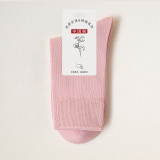 Women Adult Socks Pure Color Pure Cotton Breathable Casual Socks