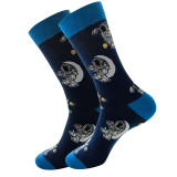 Women Adult Socks Space Astronaut Casual Mid Tube Socks