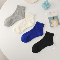 Women Adult Socks Pure Color Academic Style Casual Sports Socks