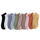 Women Adult Socks Pure Color Candy Color Mesh Breathable Casual Boat Socks
