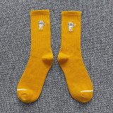 Men Adult Socks Pure Color Astronaut Embroidery Sport Cotton Socks