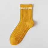 Women Adult Socks Color Matching Cartoon Fruit Orange Letter smiling Face Casual Socks