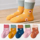 Toddler Kids 5PCS Cartoon Printed Transportation Vehicle Dinosaur Warm Cotton Socks