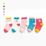 Toddler Kids 5PCS Cartoon Printed Transportation Vehicle Dinosaur Warm Cotton Socks