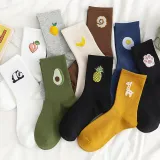 Women Adult Fruit Pile Socks Candy Color Cartoon Casual Socks