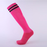 Men Adult Socks Pure Color Knee High Towel Bottom Football Training Sport Socks