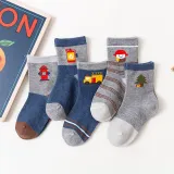 Baby Toddler 5PCS Cartoon Cute Warm Soft Printed Cotton Socks