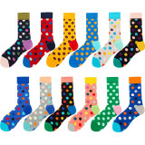 Men Adult Socks Multicolor Dot Hip Hop Cotton Socks