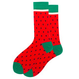 Women Adult Socks Cherry Strawberry Lemon Cartoon Jacquard Casual Socks
