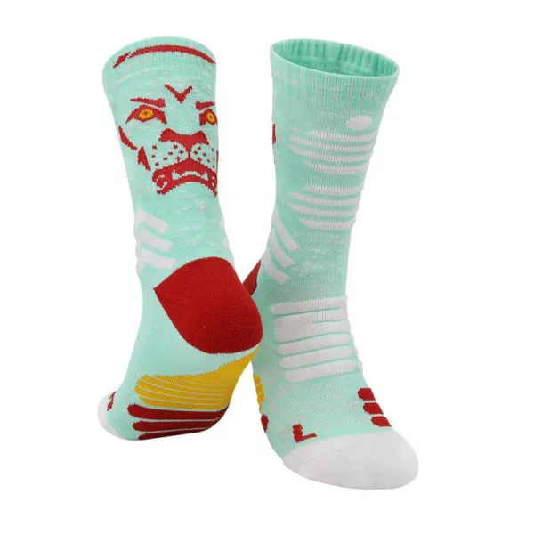 Men Adult Basketball Socks Printed Thickening Towel Bottom Athletic Stockings