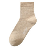 Men Adult Socks Pure Color Retro Antibacterial Pure Cotton Athletic Socks