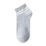 Men Adult Socks Pure Color Parallel Bars Cotton Boat Socks