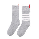 Men Adult Socks Pure Color Stripe Warm Casual Cotton Socks