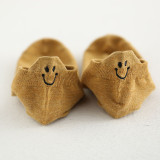 Women Adult Socks Cute Embroidery Smiling Face Soft Warm Boat Socks