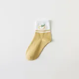 Women Adult Socks Color Matching Cartoon Fruit Orange Letter smiling Face Casual Socks