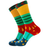 Women Adult Socks Irregular Stripe Breathable Personality Casual Socks
