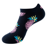 Women Adult Socks 4 Pair of Cherry Pineapple Soft Warm Boat Socks