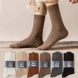 Men Adult Socks Breathable Pure Color Warm Business Cotton Socks