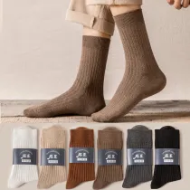 Men Adult Socks Breathable Pure Color Warm Business Cotton Socks